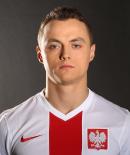 Michał Masłowski w meczu reprezentacji Polski ze Szkocją zagrał kilka minut (zdjęcie z oficjalnej strony PZPN)