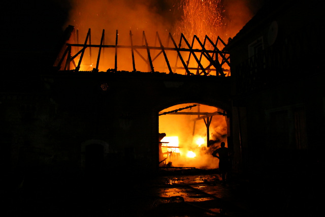 Pożar stodoły w Miłocicach