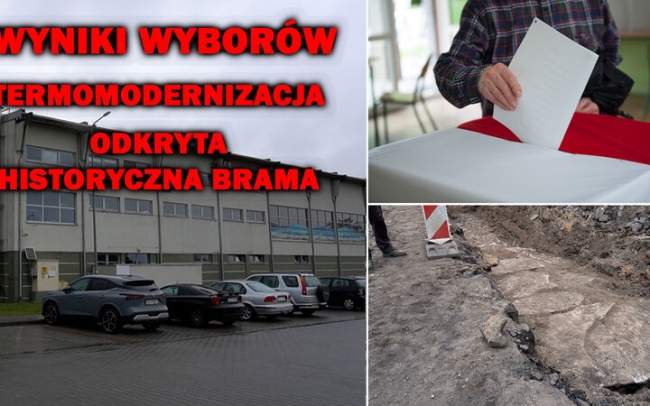 Wyniki wyborów w powiecie, odkryta historyczna brama, kort do tenisa...