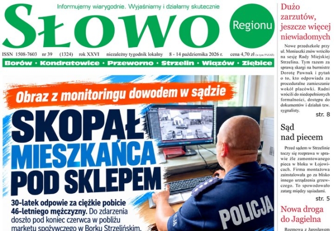 Ciało przy kładce, pobicie i burzliwa sesja. Najnowsze „Słowo Regionu”