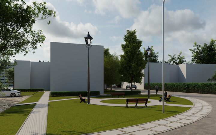 Wizualizacja otoczenia Rotundy św. Gotarda po pracach remontowych. Fot. UMiG Strzelin