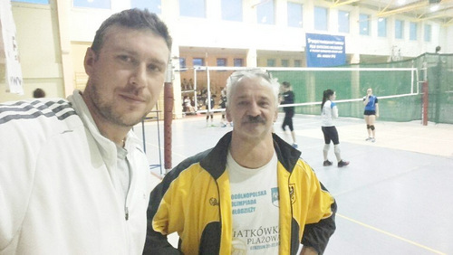 Trener Zdzisław Maceluch (z prawej) z byłym reprezentantem Polski Marcinem Prusem