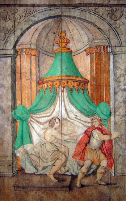 Malowidło z biblijną sceną kuszenia Józefa przez żonę Putyfara, fot. K. Jankowski
