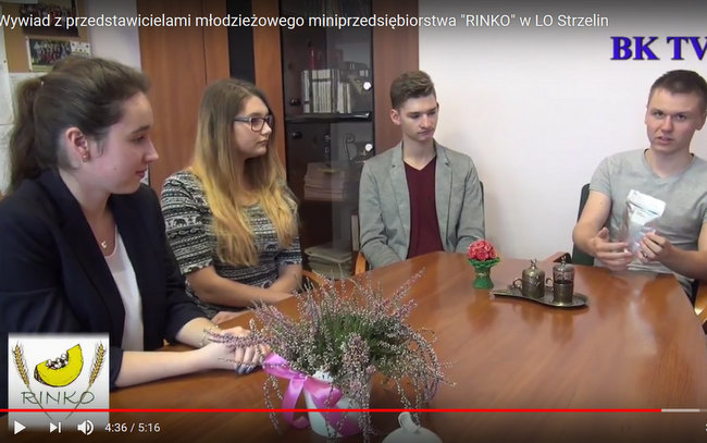 Wywiad z przedstawicielami młodzieżowego miniprzedsiębiorstwa "RINKO" w LO Strzelin