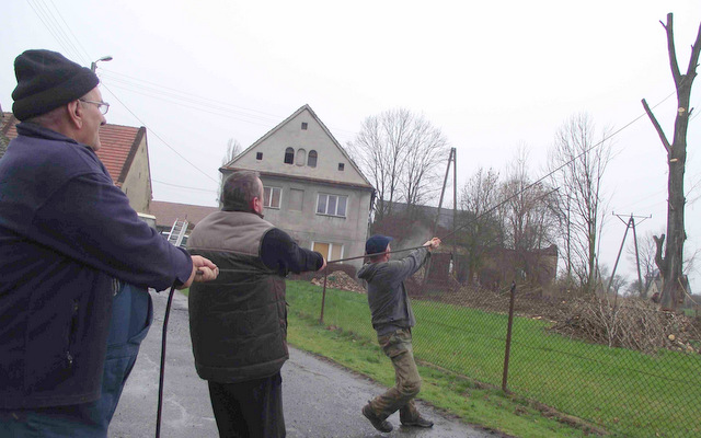 Usunięto topolę, która zagrażała bezpieczeństwu ludzi w Kucharzowicach