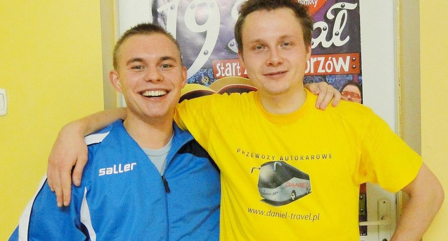 Radek Kwiatkowski i Damian Szydziak (z prawej) po jednym z wywiadów 